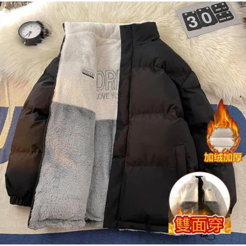 ”雙面穿“羊羔絨加厚羽絨外套