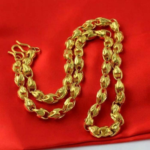 超高質感高度仿真24K金男士黃金項鏈A1，K金項鏈，不掉色