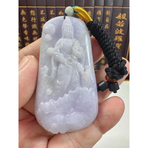 天然翡翠A貨-觀自在觀音有求必應立體厚庄掛件 商品編號：071504