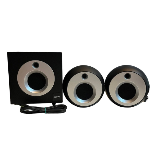 ❮二手❯ 日本 SANYO 三洋 2.1 聲道多媒體電腦喇叭 SYSP-683 木質重低音箱 絕版經典 震撼音質