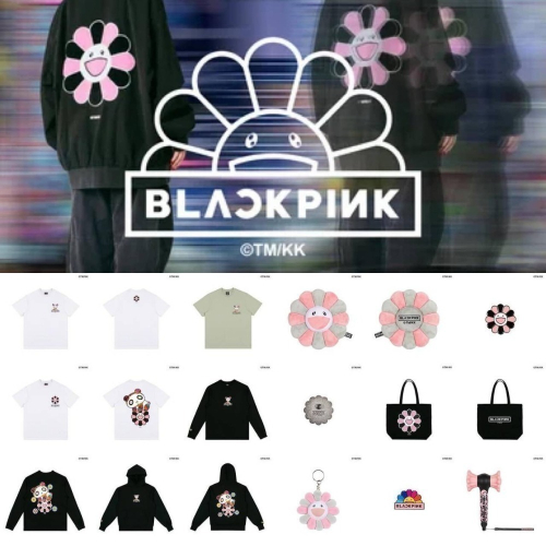 4/13出貨 日本 BLACKPINK x 村上隆 聯名 粉絲周邊週邊 服飾 提袋 鑰匙圈 抱枕 花朵 手提袋 托特包