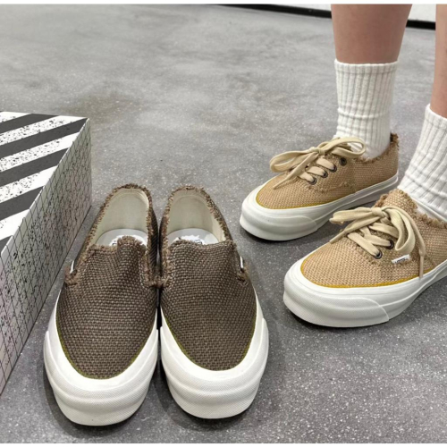 [unclev1966] 代購 Vans Vault x Fary Authentic/slip-on 麻布 奶茶墨綠