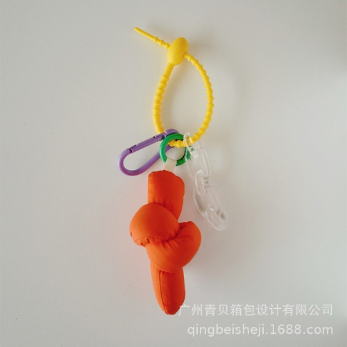 款創意糖果色鑰匙扣女可愛軟體扭扭掛飾亞克力鏈條裝飾包包掛件9