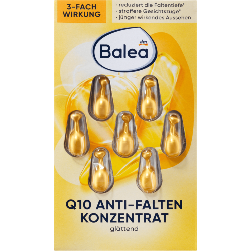 【Balea 芭樂雅】肌膚緊緻淡化細紋精華膠囊-Q10鎖水(7顆/片/黃色)【5550】