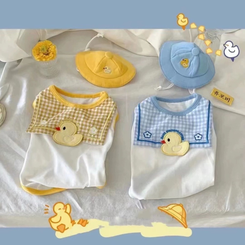 ♡【C21 預購】鴨鴨上學趣水手領無袖上衣 寵物背心裙 寵物吊帶背心 貓咪衣服 狗狗衣服 寵物衣服 寵物服飾