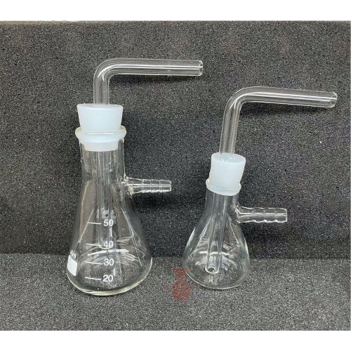 現貨 過濾瓶附塞L管 25ml～250ml 吸引瓶 L管 玻璃管 抽氣瓶