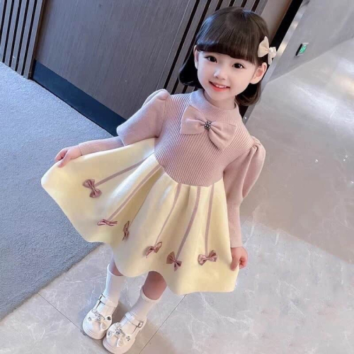 蝴蝶結毛衣公主裙✨