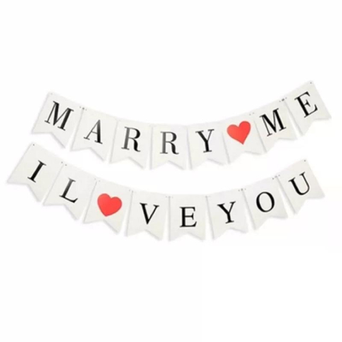 《台灣快速出貨》MARRY ME &I LOVE YOU 紙旗