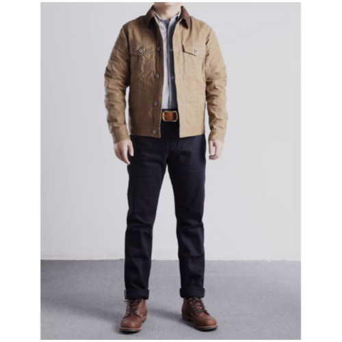 復刻 Officer trousers 14.5oz 雙染 修身中腰直筒 黑牛 YKK 拉鍊 EL CAPITAL