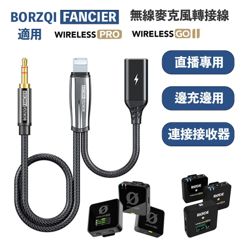 【eYe攝影】現貨 BORZQI RODE GO 2 PRO 無線麥克風 音頻轉接線 Lightning Type C
