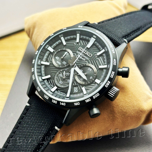 【SEIKO 三眼計時手錶】計時碼表尼龍男錶款SSB417/SSB417P1