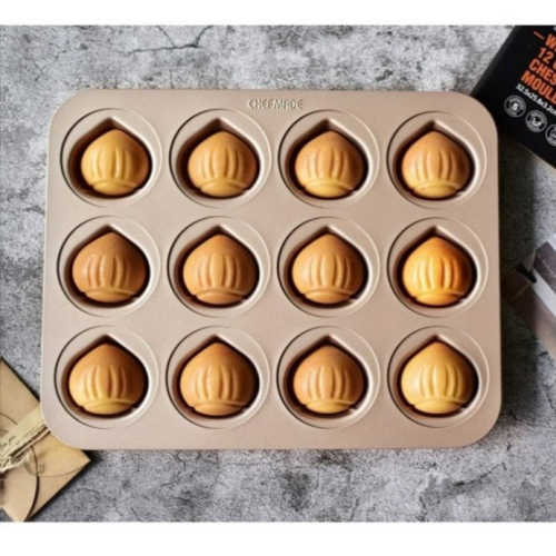【嚴選SHOP】Chefmade學廚12連栗子蛋糕模不沾模12連杯栗子蛋糕模12連蛋糕模WK9451不沾模具【K144】