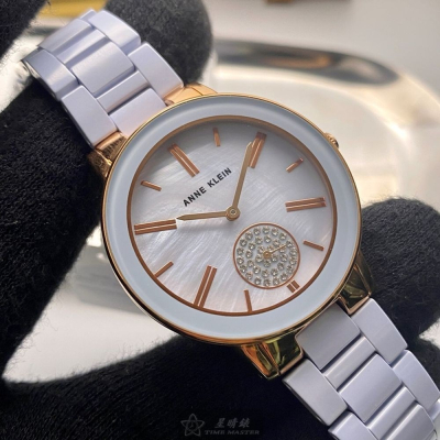 AnneKlein:手錶,型號:AN00670,女錶36mm海洋藍錶殼海洋貝母錶面陶瓷錶帶款