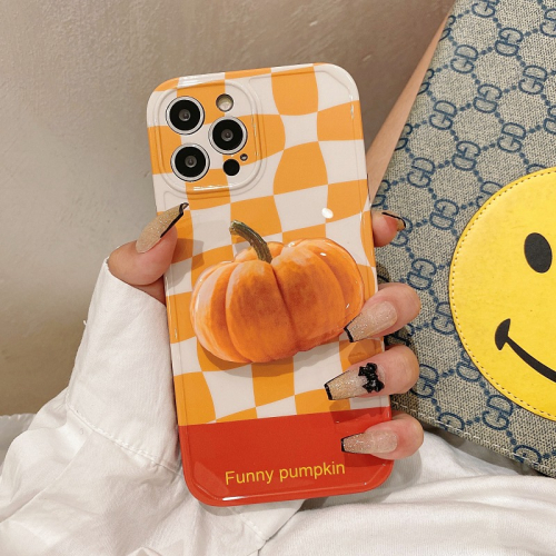 ins格子南瓜支架適用iphone12pro max蘋果11手機殼iphonex軟硅膠xsmax創意xr日韓8plus女
