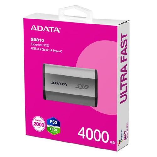 威剛 SSD SD810 4000GB 外接式固態硬碟SSD(銀灰)
