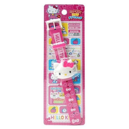 ㊣Hello kitty立體大頭掀蓋童錶/女錶/手錶 (ST安全玩具)