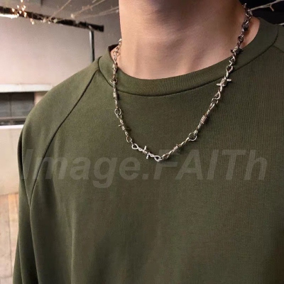 [Image.faith] 荊棘項鍊｜飾品 冷淡風 鈦鋼項鍊 頸鏈 情侶款 鋼鍊 古巴鍊 穿搭配件