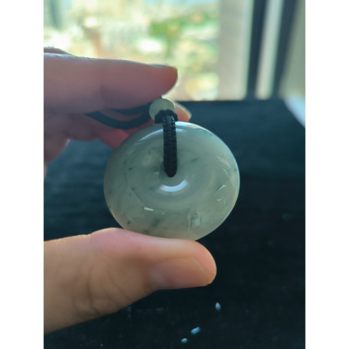 天然緬甸A貨翡翠 糯冰飄花 肥厚平安扣 種老肉細 珠圓玉潤 附證書 專屬收藏木盒