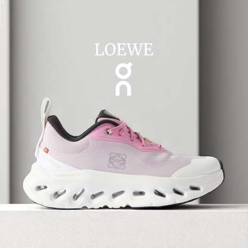 ?LOEWE x On昂跑聯名Running Cloudtilt 2.0 Rose Pink White彈力再生針織