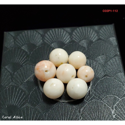 ?Coral珊寶手作-天然白珊瑚/深水珊瑚圓珠 9.5-12mm CO2P1-112