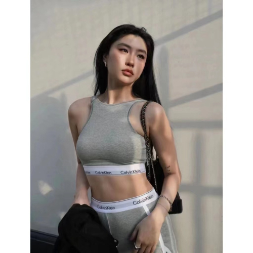 CK Calvin kIein jennie同款 ck背心內衣 削肩背心 有襯墊 運動内衣白搭款