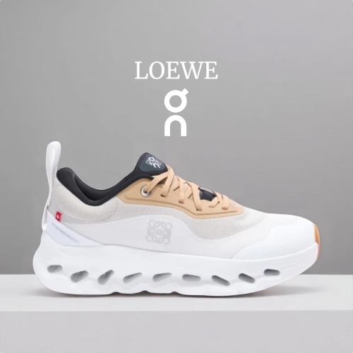 ?LOEWE x On昂跑聯名Running Cloudtilt 2.0 Tan White 彈力再生針織鞋｜聯乘｜雲
