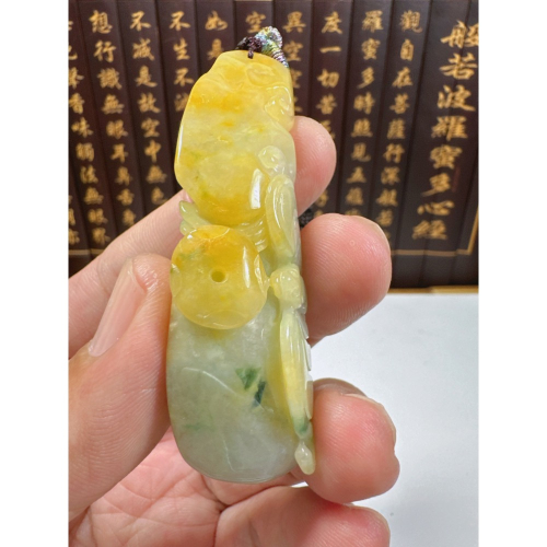 天然翡翠A貨-福在眼前發財如意錢包滿滿立體厚庄掛件 商品編號072306