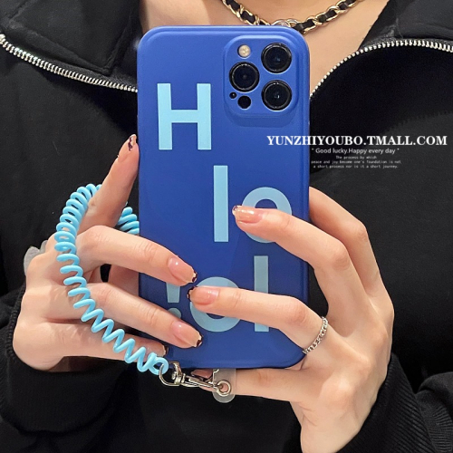 ins簡約字母掛繩適用iphone13/12promax蘋果11手機殼iphonex軟硅膠xsmax個性xr日韓8plu