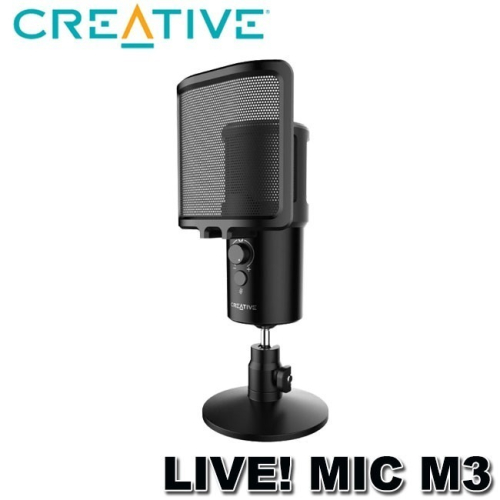 【MR3C】現貨 含稅附發票 CREATIVE 創新未來 LIVE! MIC M3 USB 桌立式 麥克風 附防噴網