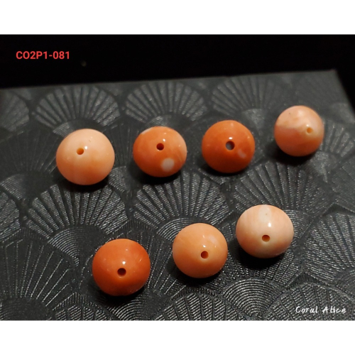 ?Coral珊寶手作-天然momo珊瑚/淺水珊瑚算盤珠 CO2P1-081