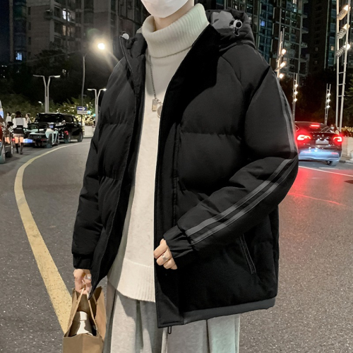 棉衣男加厚加絨麪包服羽絨絲棉服韓版寬松冬季2021年新款棉襖外套