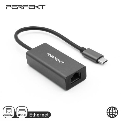 PERFEKT Type C轉RJ45 網路線轉接器 高速乙太網路 (PT-53110)