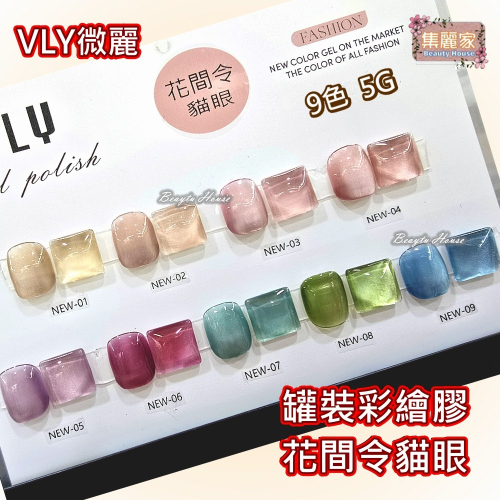 【集麗家】VLY罐裝彩繪膠 [花間令貓眼] 9色 台灣品牌 色彩飽滿 美甲 工藝 上色 彩繪 專業推薦 沙龍美甲師最愛