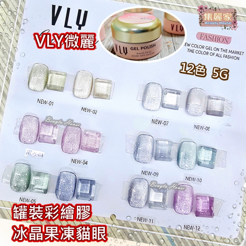 【集麗家】VLY罐裝彩繪膠 [冰晶果凍貓眼] 12色 台灣品牌 色彩飽滿 美甲 工藝 上色 彩繪 專業推薦 美甲師最愛