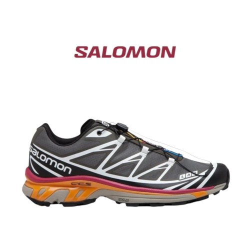 ? Salomon XT-6 越野登山鞋 L47305600 深灰色｜橘色｜黑色｜桃紅色｜灰色｜網眼布鞋面｜防潑水｜運