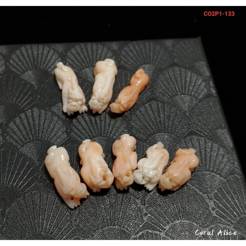 ?Coral珊寶手作-天然深水珊瑚手工雕刻貔貅(吊墜孔) CO2P1-133