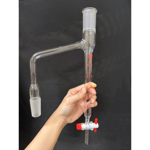 *立騰玻璃*蒸餾用受器 純露精油 磨砂24/40附活栓 實驗玻璃 蒸餾 油水分離器