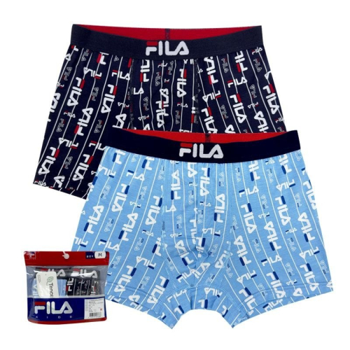 【康達盛通】FILA 男童條紋滿版logo四角褲2入(XXL/顏色隨機出貨)