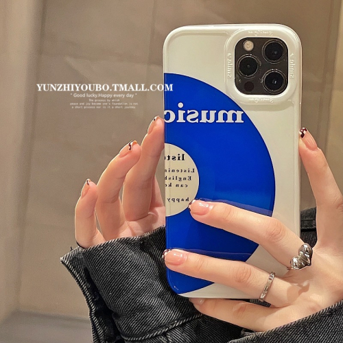 個性藍色碟片適用iphone13/12pro max蘋果11手機殼iphonex軟硅膠xsmax創意x/xr日韓8plu