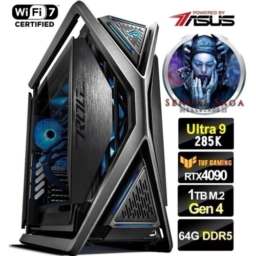 地獄之刃】24核 U9-285K 龍神水冷 華碩 Z890 電競3風扇 RTX4090 飇64G 金牌 1200W 主機