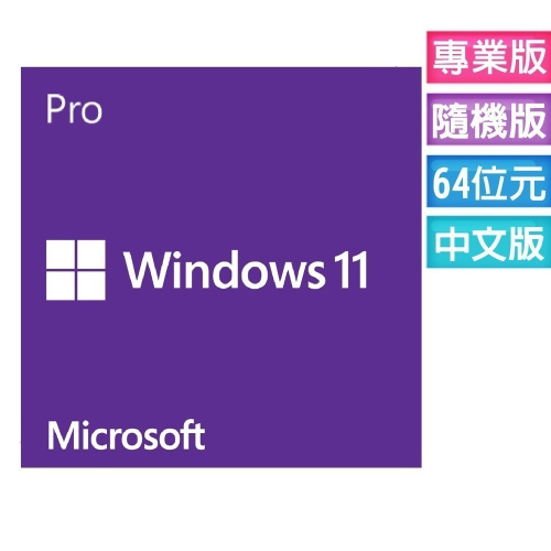 ㊣最高現折1千㊣ Windows 11 專業中文版 64位元隨機版(OEM附光碟、適合無作業系統)~免運、可刷卡