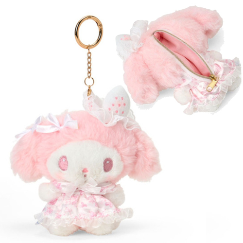 過生活IP訂購 三麗鷗 美樂蒂 My Melody 絨毛造型收納包 草莓 淡雪午茶時光 4D33