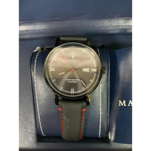 MASERATI 瑪莎拉蒂男女通用錶 42mm 黑圓形精鋼錶殼 黑色簡約, 中三針顯示錶面款 R8851130001