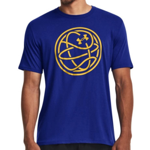 男子 UA Hoops Logo 藍黃 籃球 短袖T恤 美版偏大 定價1080