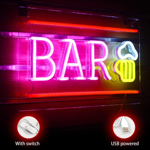 最棒的酒吧燈?《BAR啤酒》?大型招牌霓虹燈 牆壁裝飾 桌遊房 遊戲間 電競房 店面佈置 招牌燈條 霓虹燈條 壁燈