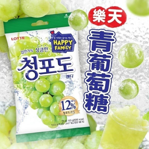 韓國 LOTTE 樂天 青葡萄糖果 樂天糖果 糖果 青葡萄糖 153g/包