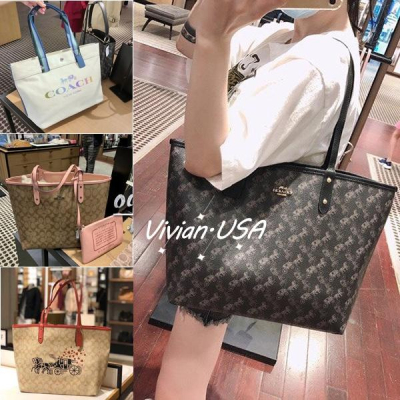 vivian美國代購✨正品 coach 女生手提包 托特包 多功能包 購物袋 F36658 F91107 附購證禮品袋
