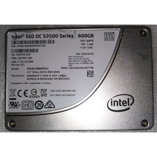 INTEL DC S3500 600GB 企業級SSD