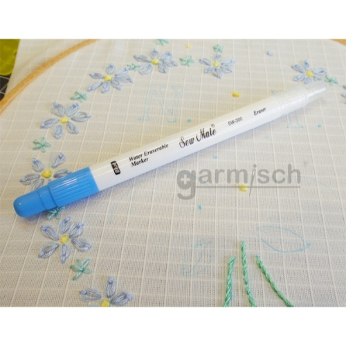 Sew Mate 擦擦藍色水消筆 SW-300 ★雙頭設計★專為刺繡★拼布★縫紉★手工藝★布料專用記號工具