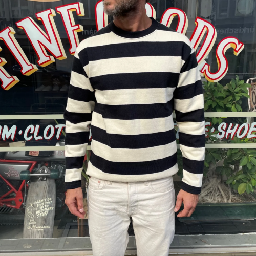 經典發售 9oz STRIPE RACING JERSEY 黑白條紋 21支雙針雙線 TWO-TONE